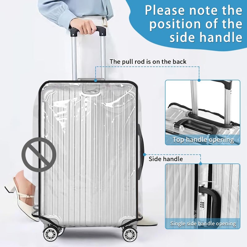 Yotako Clear PVC Suitcase Cover Protectors 20 Inch Luggage Cover for Wheeled Suitcase 20'' - Image 2